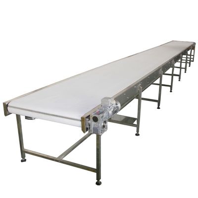 Vertical Vegetable Fruit Incline Flat PVC White Conveyor Belt System For Food Industry